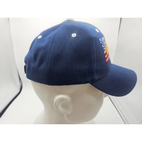 USA Bald Eagle American Flag Hat Adjustable Blue Men's NWT - Picture 5 of 7